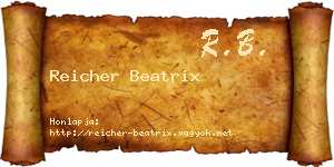 Reicher Beatrix névjegykártya